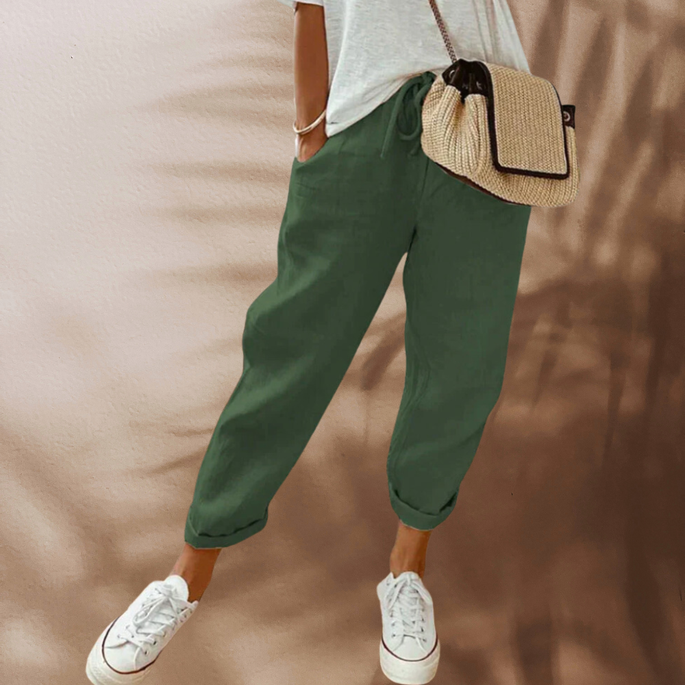 Lässige und Stylische Leinen Hose