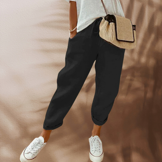 Lässige und Stylische Leinen Hose
