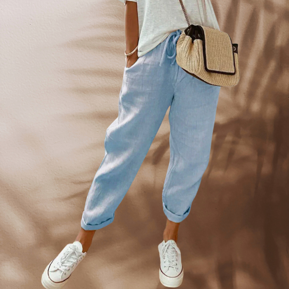 Lässige und Stylische Leinen Hose