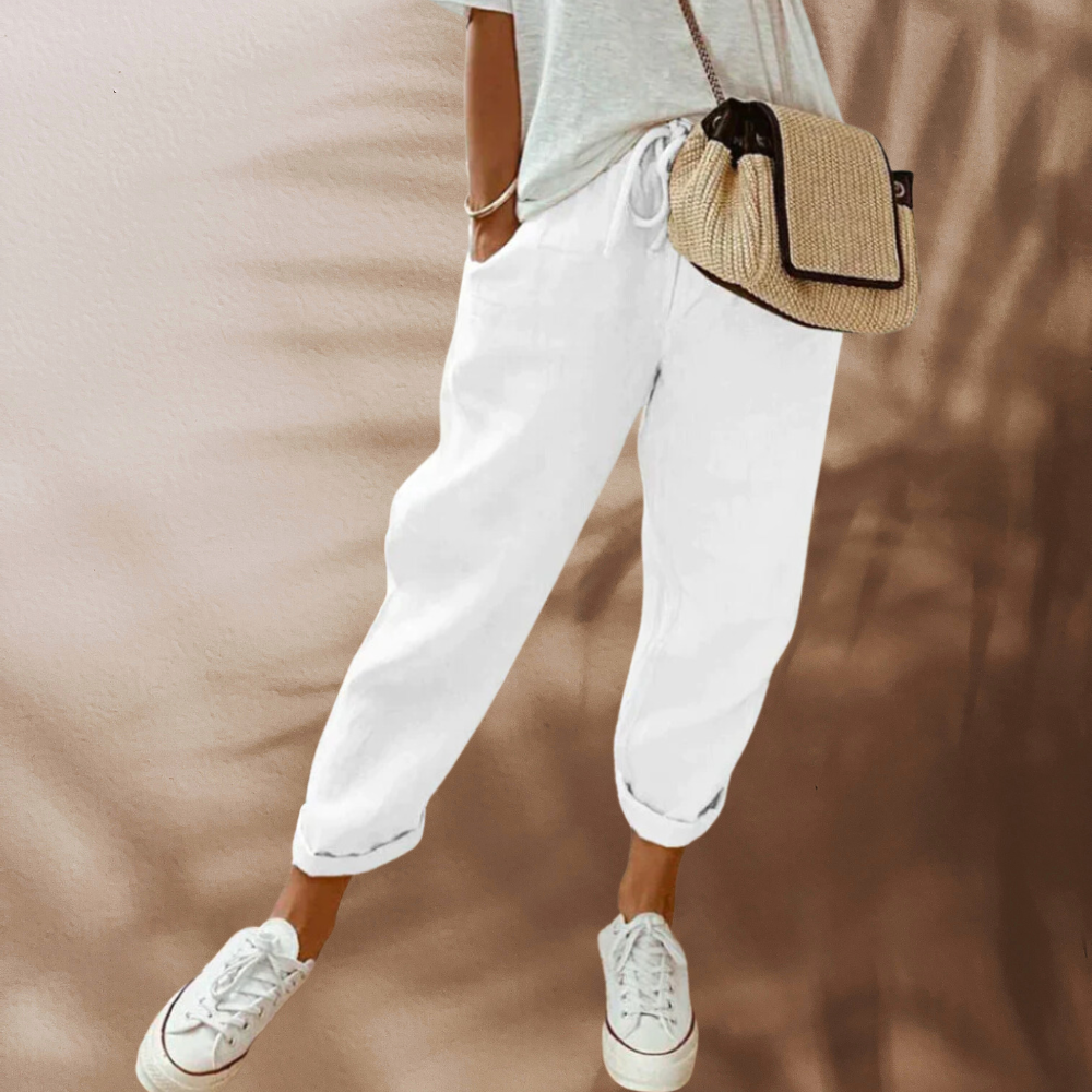 Lässige und Stylische Leinen Hose