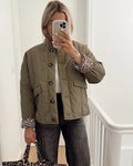 Trendy Jacke mit Leopardenfutter