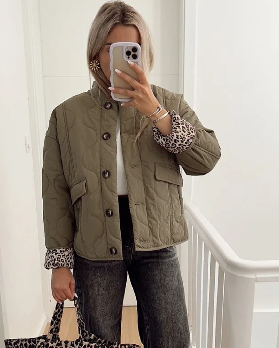 Trendy Jacke mit Leopardenfutter