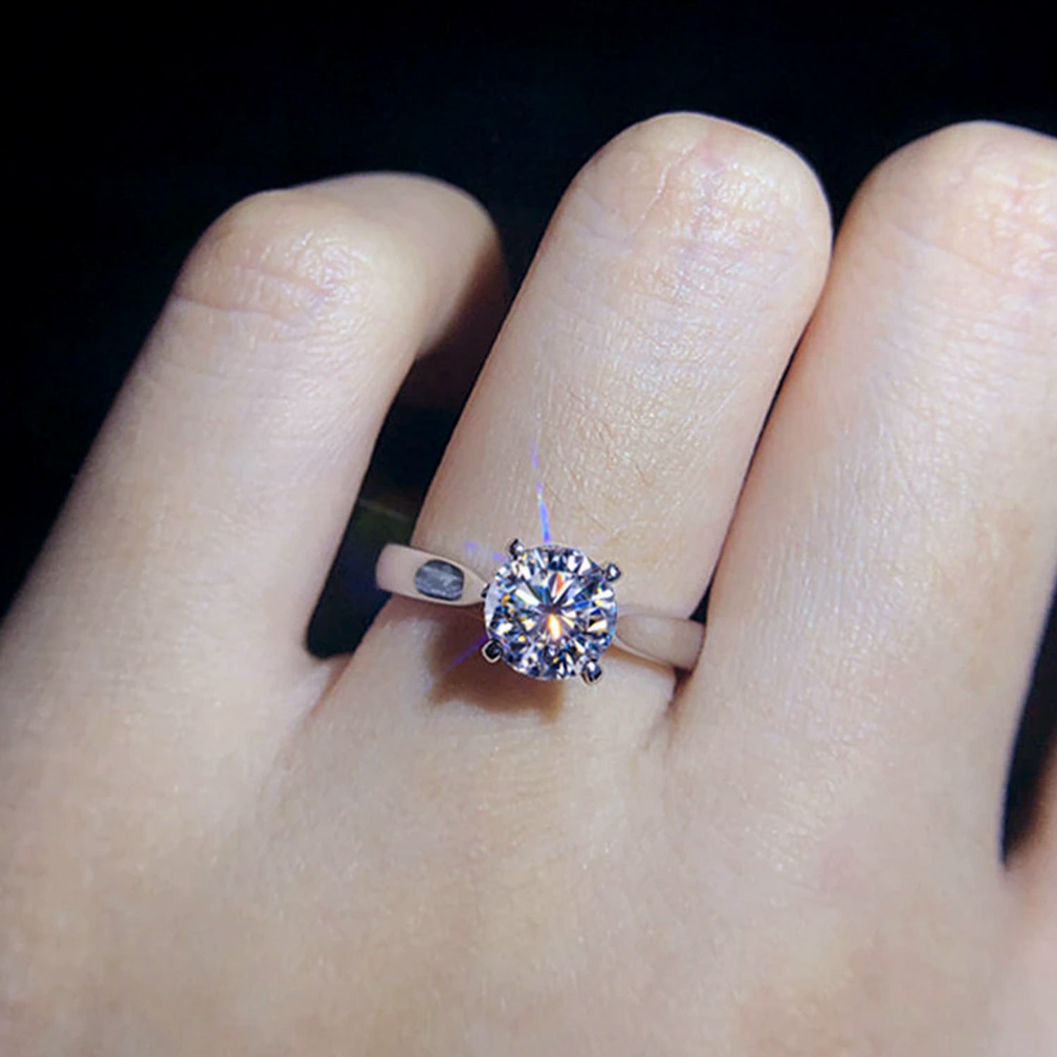 Echtes tibetisches Silber CZ Verlobungsring | Shop Nory