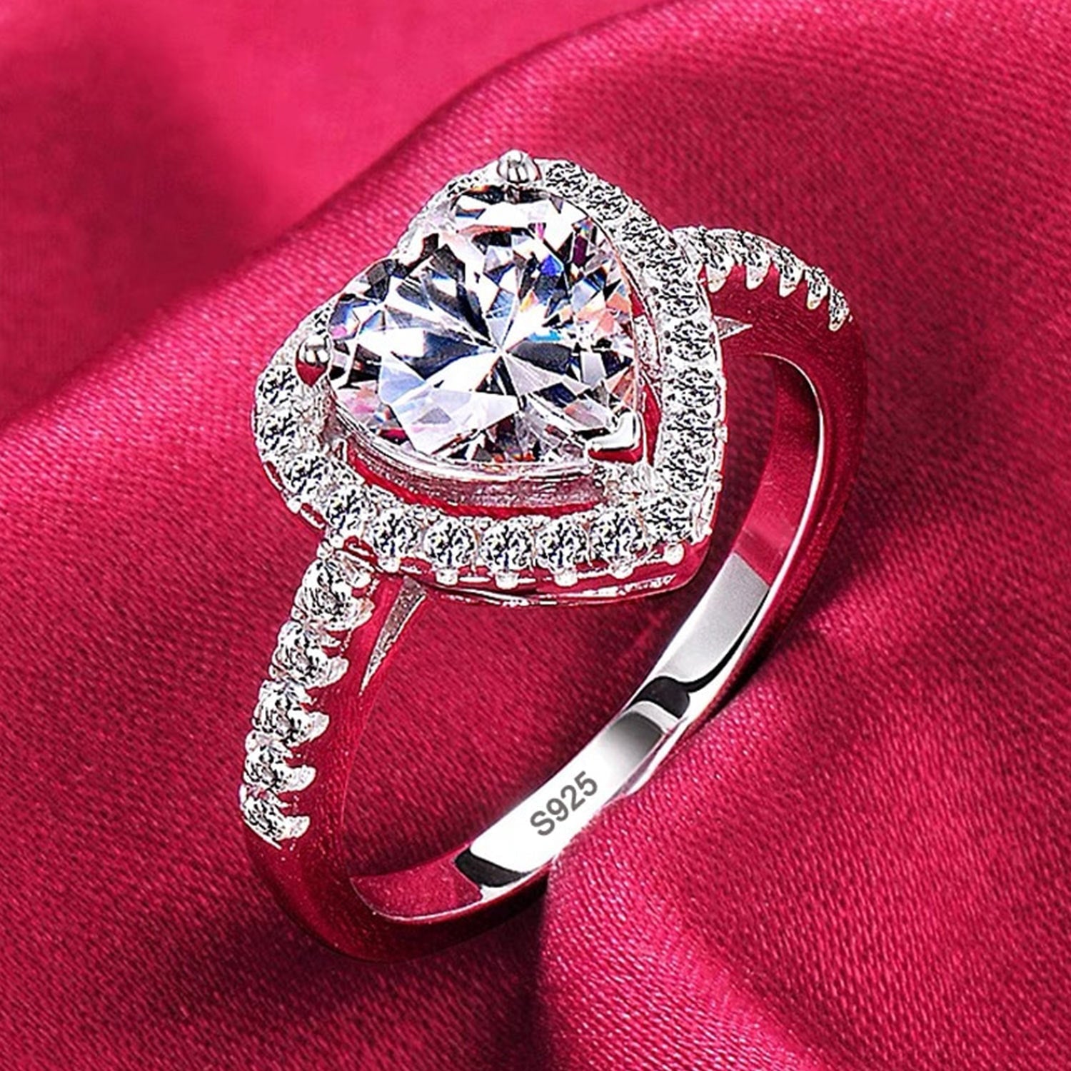 Original Tibetan Silber CZ Herzring | Shop Nory