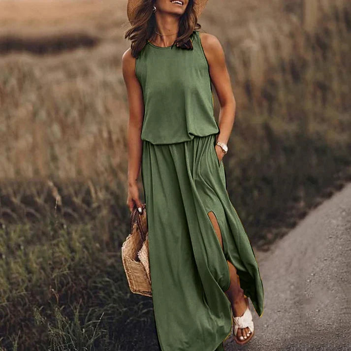 entspanntes weißes maxikleid