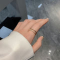 Doppellagige Goldfarbene Zirkon Offene Ringe | Shop Nory