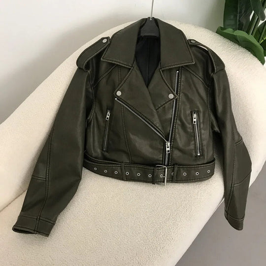 elegante Lederjacke für den Frühling