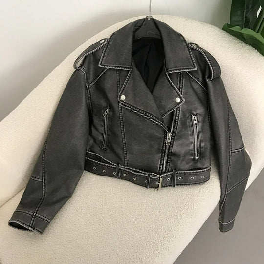 elegante Lederjacke für den Frühling
