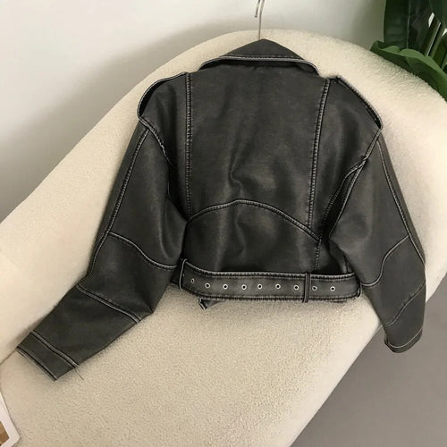 elegante Lederjacke für den Frühling