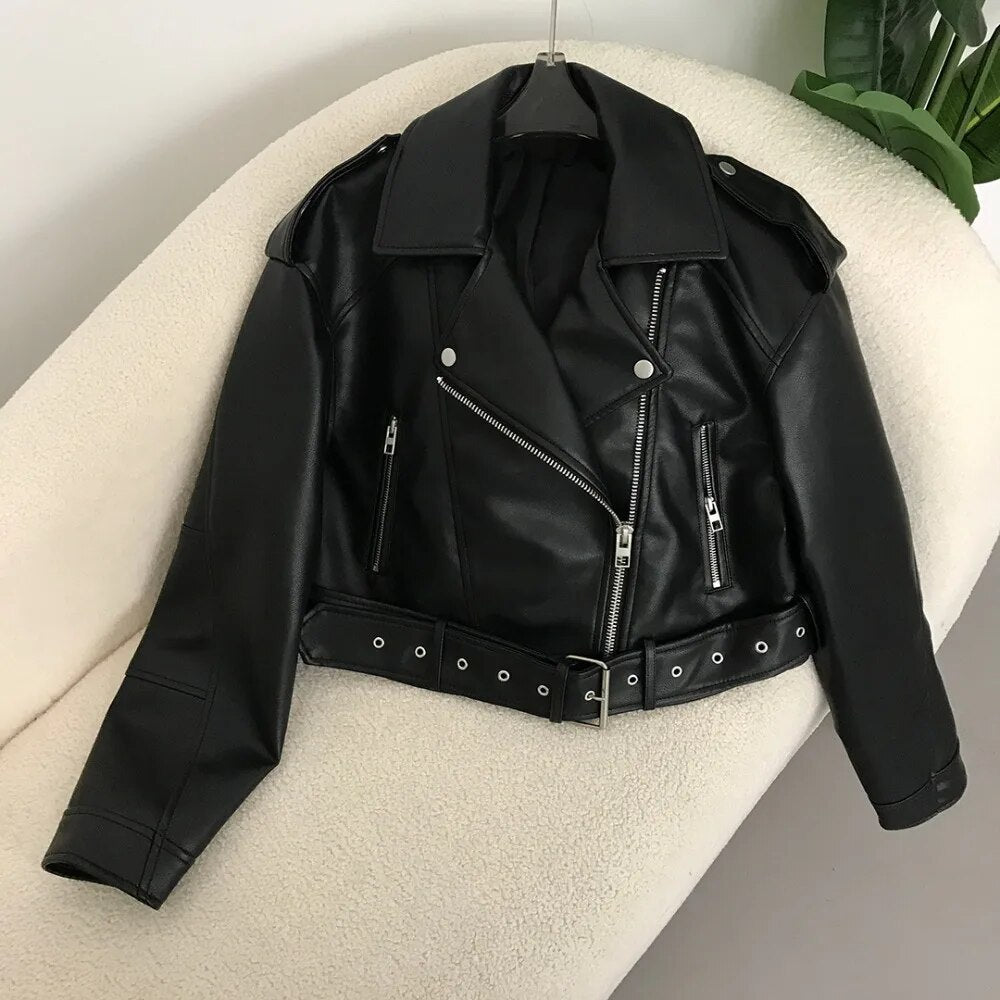 elegante Lederjacke für den Frühling