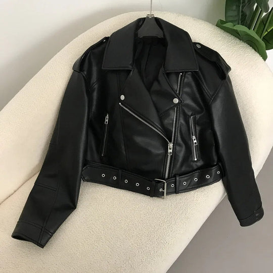 elegante Lederjacke für den Frühling