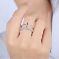 Silber Doppelter Zircon Kreuzring | Shop Nory