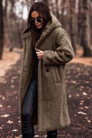 Damen Teddy Mantel mit Kapuze | ShopNory