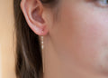 Durchzieher Ohrringe mit Zirkonia Stein Vergoldet | Shop Nory