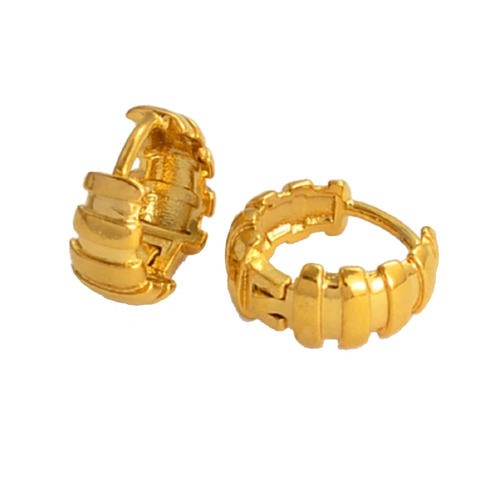Kleine Huggie Dicke Balken Streifen Creolen Ohrringe | Shop Nory