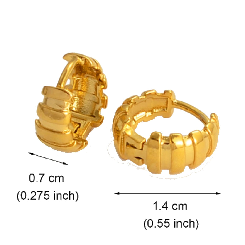 Kleine Huggie Dicke Balken Streifen Creolen Ohrringe | Shop Nory