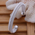 Stilvolles Dickes Sterlingsilber Korbgeflecht & Twirl Mittelarmband | Shop Nory