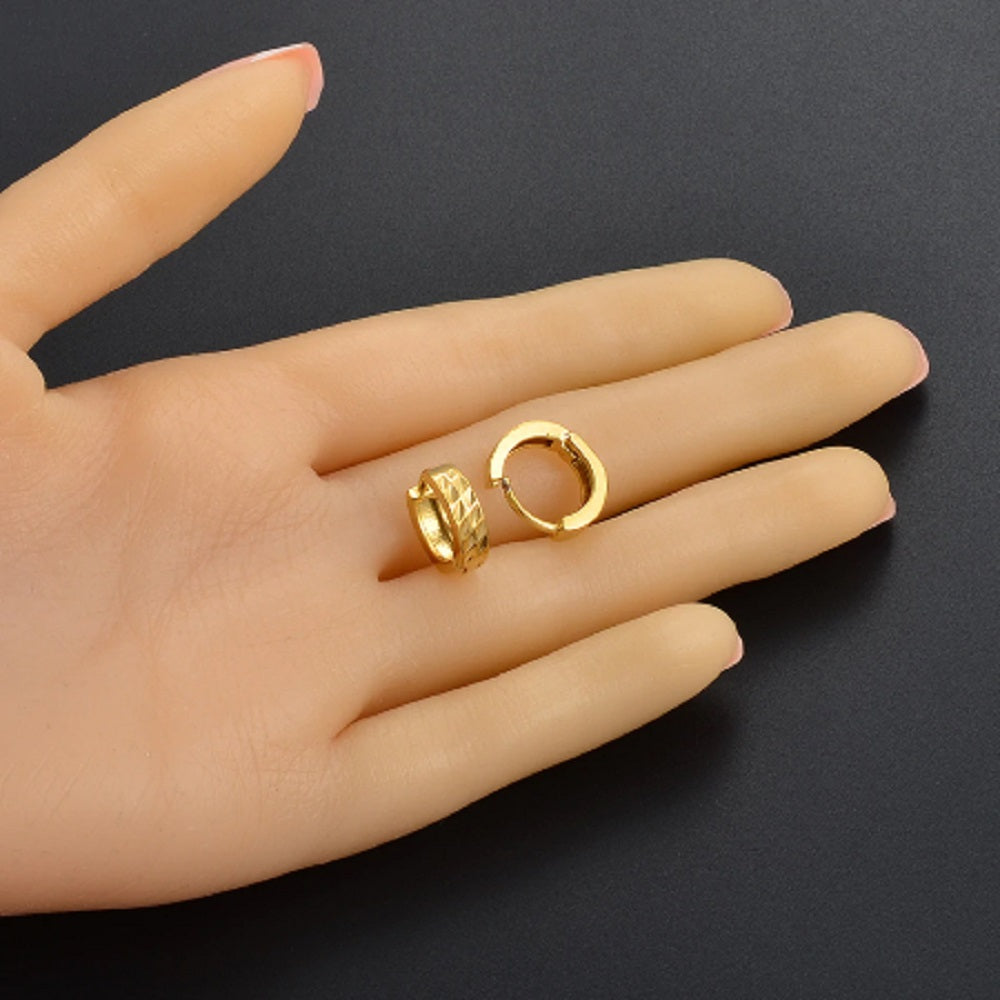Kleine Diamantgeschliffene Huggie Creolen Hoop Ohrringe | Shop Nory