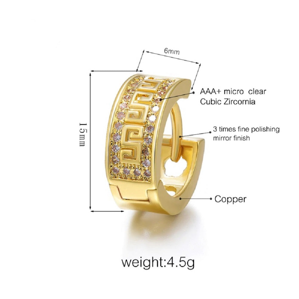 Große Wand & Mikro Pavé Zirkon-Kristall kleine Creole Hoop Ohrringe | Shop Nory