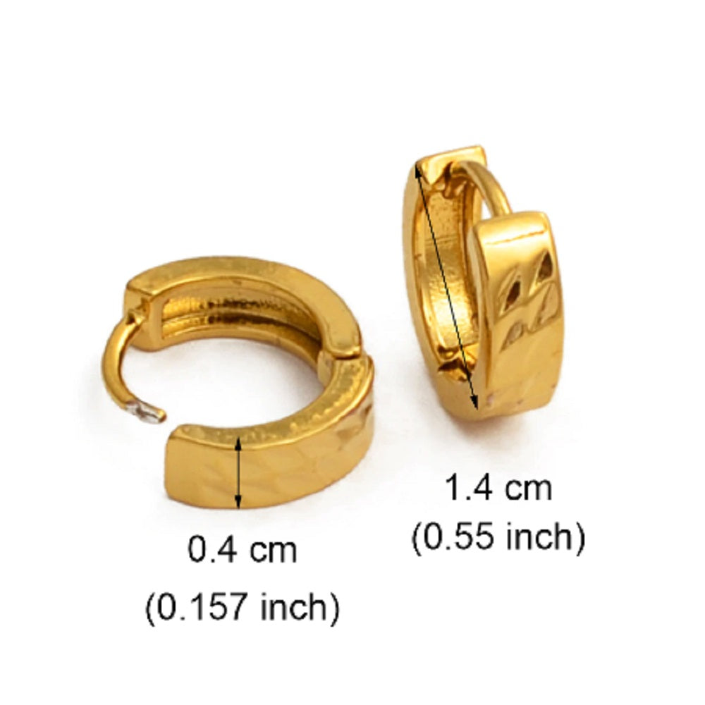 Kleine Diamantgeschliffene Huggie Creolen Hoop Ohrringe | Shop Nory