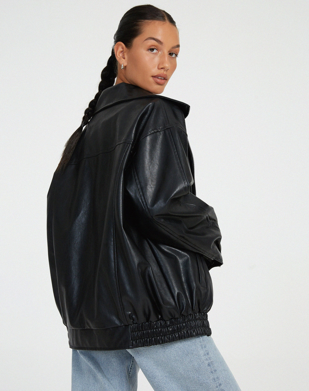 Übergröße Lederjacke