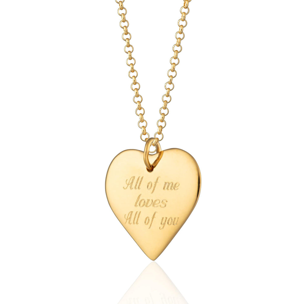 Gravierte Goldherz-Halskette (Groß) | Shop Nory