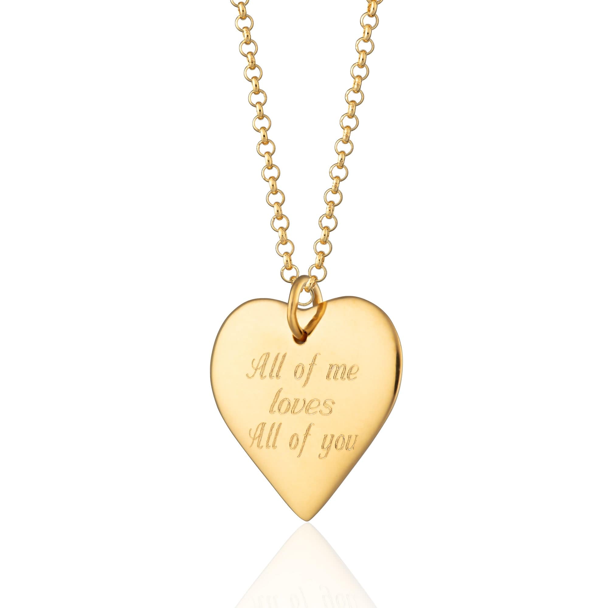 Gravierte Goldherz-Halskette (Groß) | Shop Nory