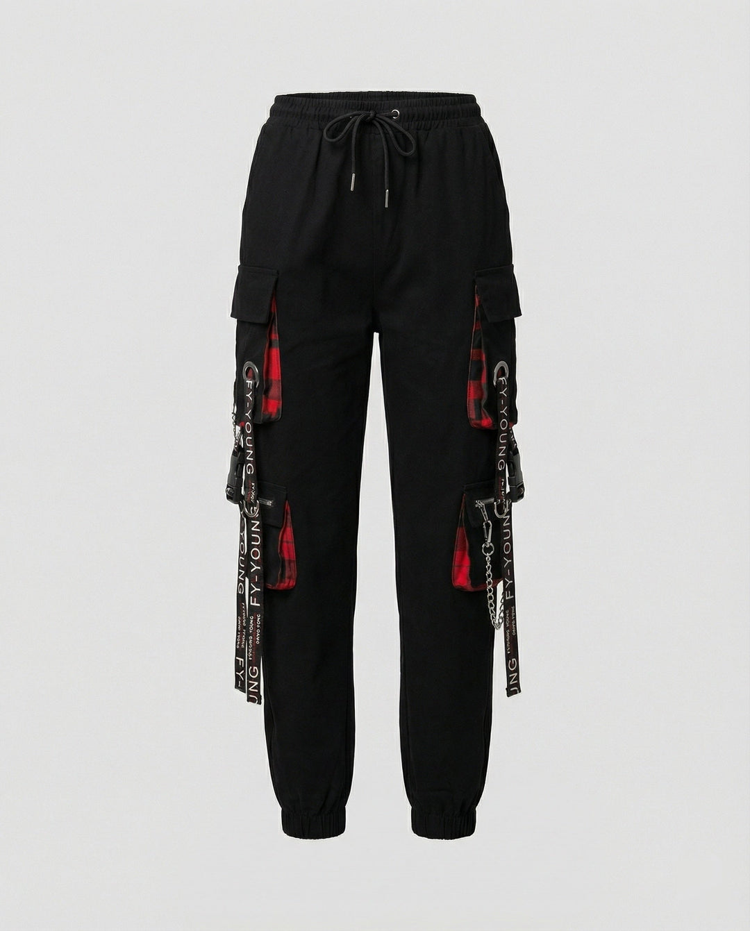 Hohe Taille Cargo-Hose mit Taschen für Damen