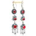 925 Sterling Silber Rote Mystische Ethnische Onyx Stein Anhänger Ohrringe | Shop Nory