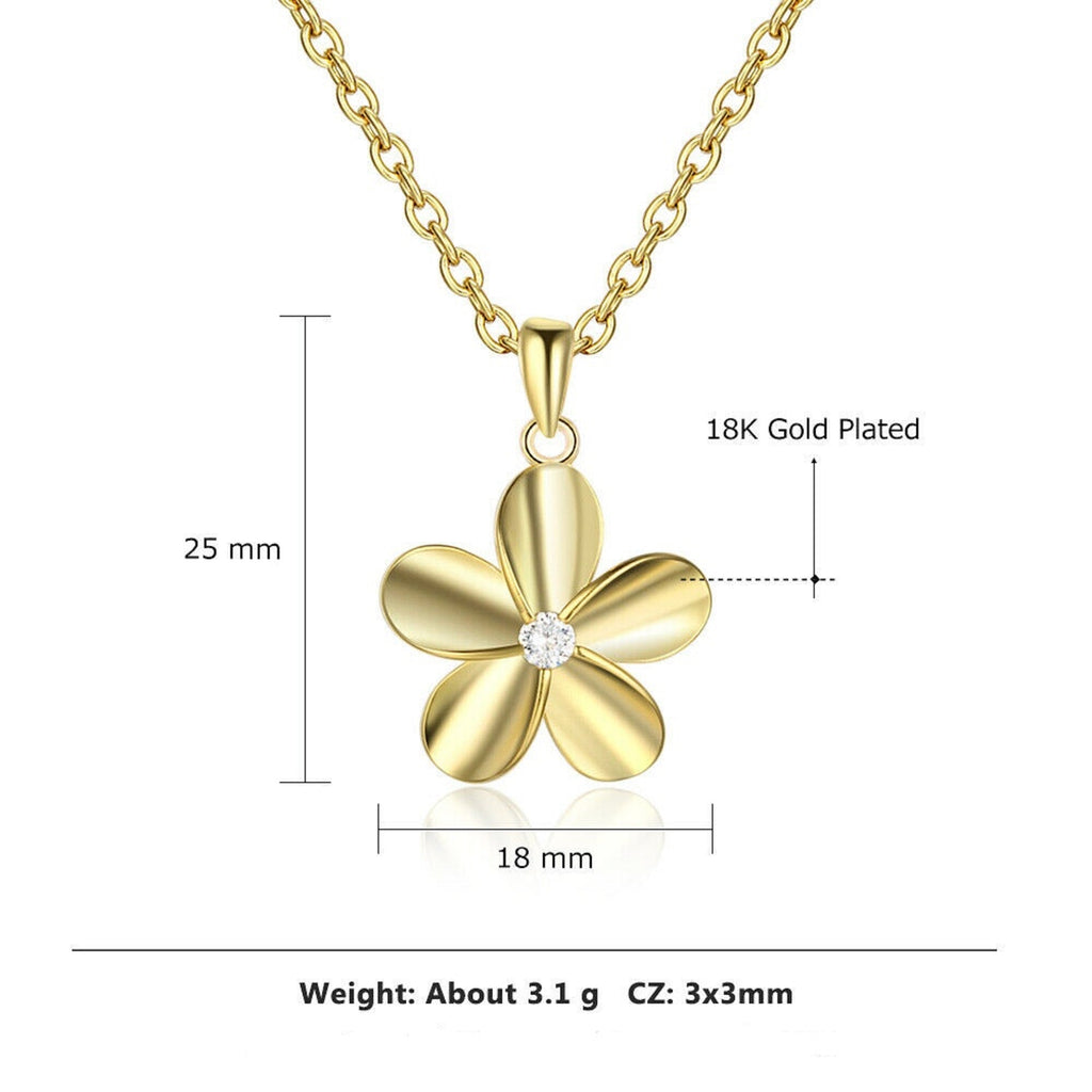Damen 925S Gold Sonnenblume Edelstein Anhänger Halskette Set | Shop Nory