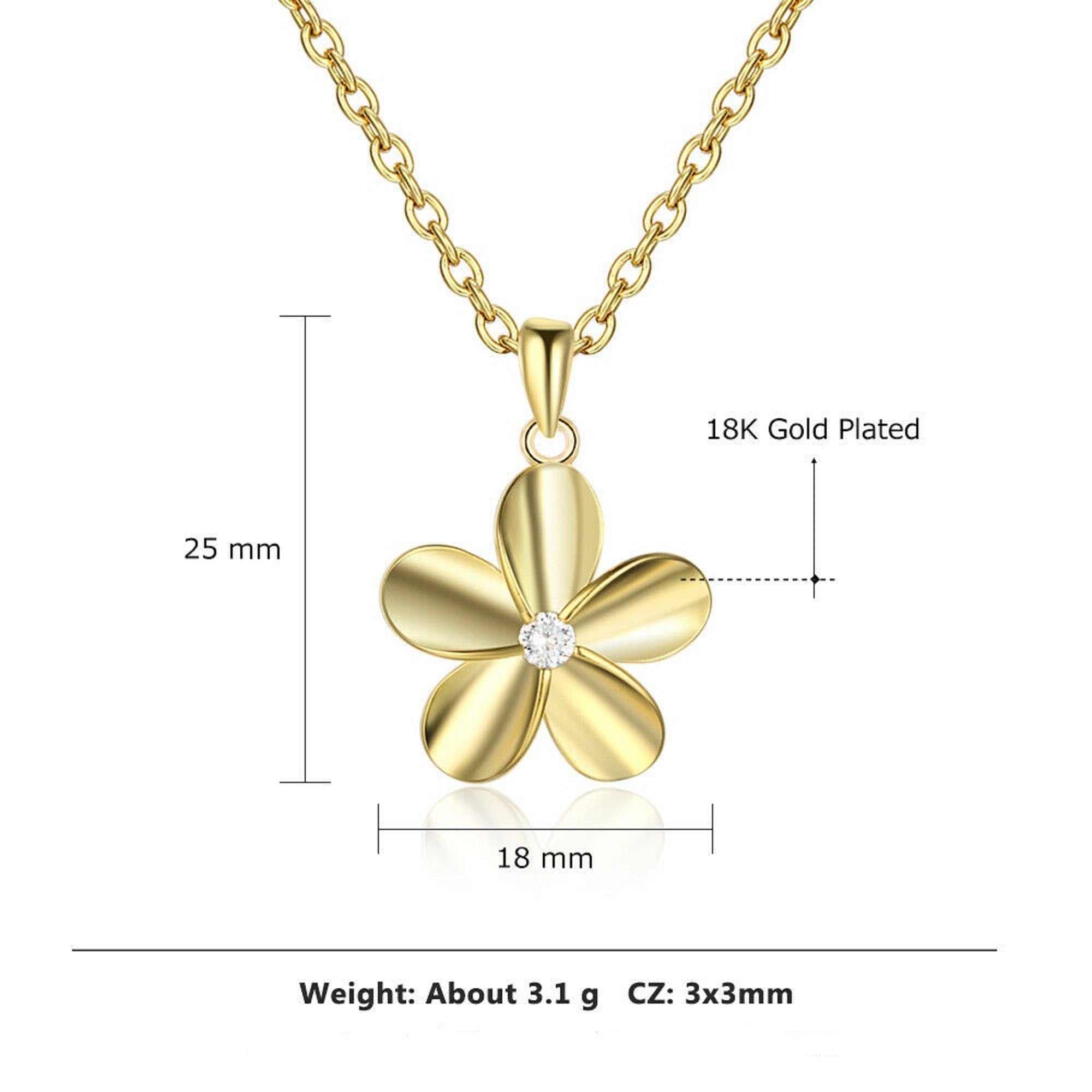 Damen 925S Gold Sonnenblume Edelstein Anhänger Halskette Set | Shop Nory