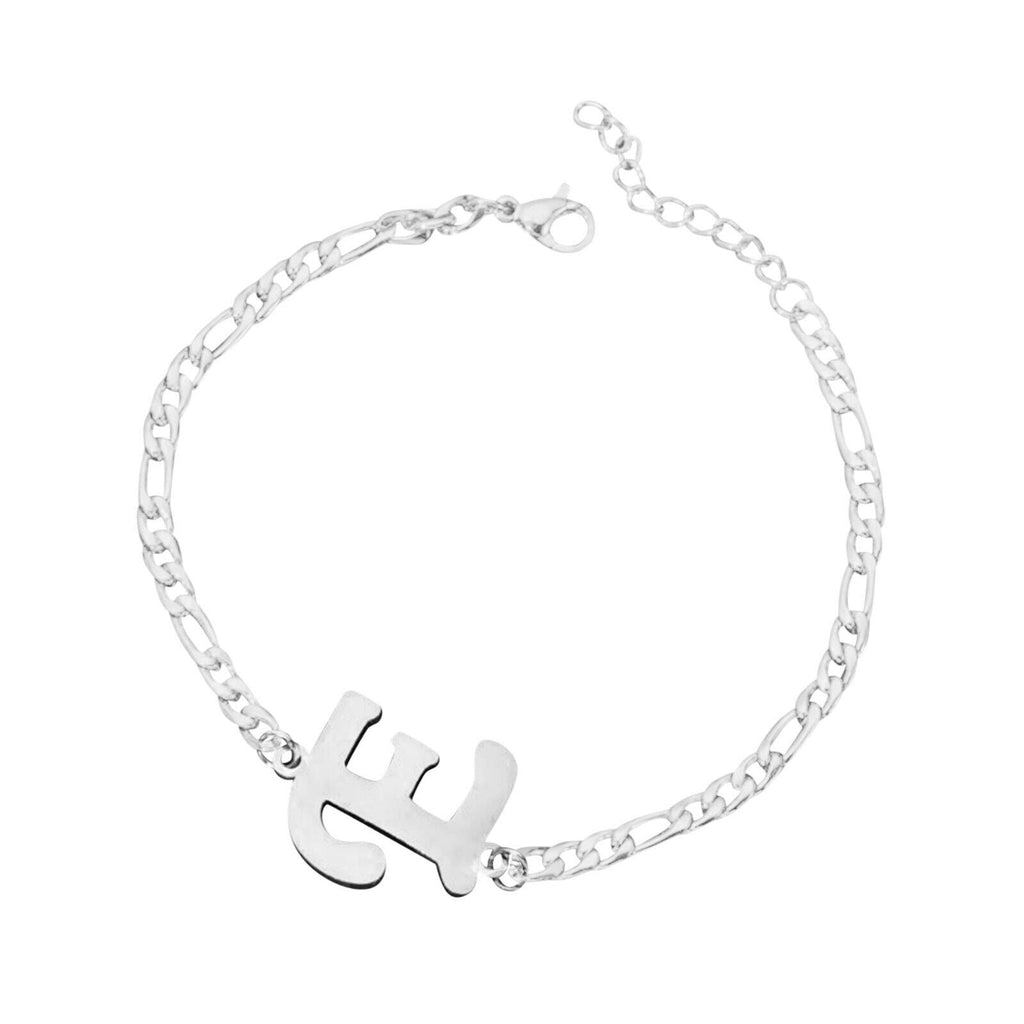 Damen Mädchen Silber Edelstahl Titan Einzelbuchstaben Initialen Armbänder | Shop Nory