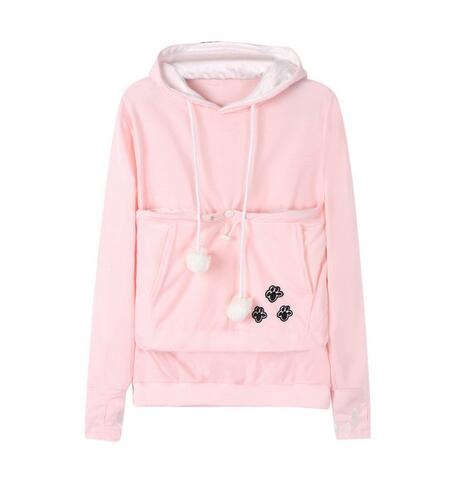 Praktischer Damen Kapuzenpullover mit Bauchtasche für Haustiere
