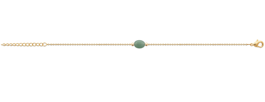 Echtsteinarmband - Grüner Quarzit - 18K vergoldet | Shop Nory