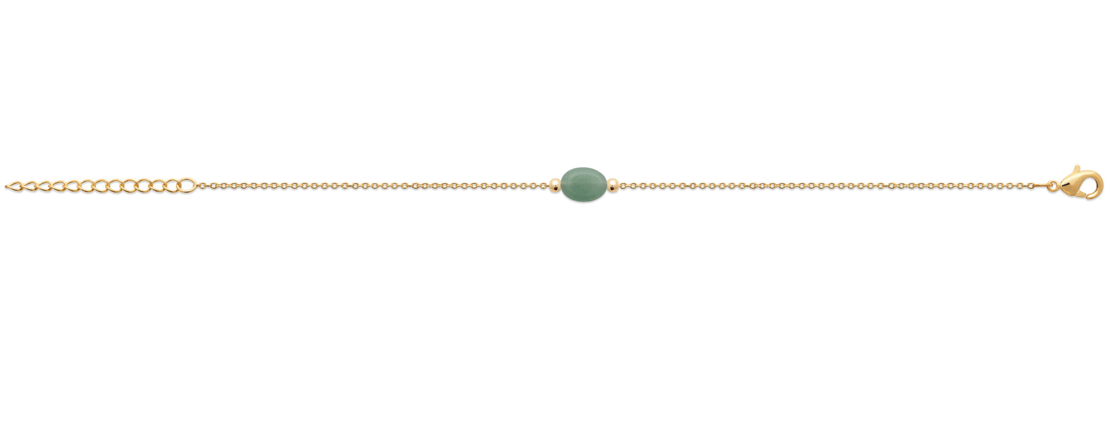 Echtsteinarmband - Grüner Quarzit - 18K vergoldet | Shop Nory