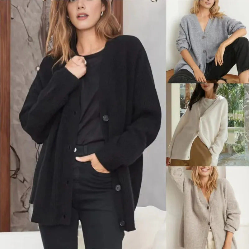 Strickjacke aus Kaschmir mit V-Ausschnitt