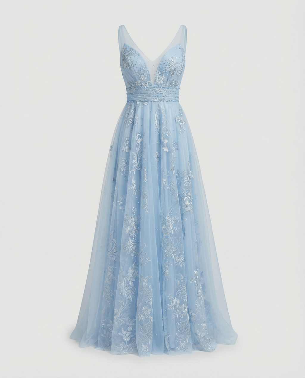 Elegantes Damen Mesh-Kleid mit V-Ausschnitt für Party & Events