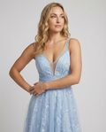 Elegantes Damen Mesh-Kleid mit V-Ausschnitt für Party & Events