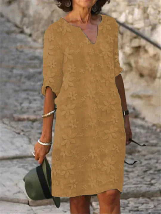 Elegantes Midi-Blumenkleid