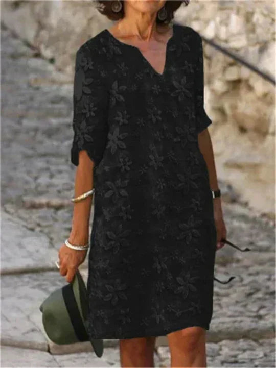 Elegantes Midi-Blumenkleid