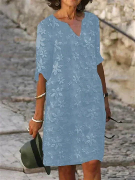 Elegantes Midi-Blumenkleid