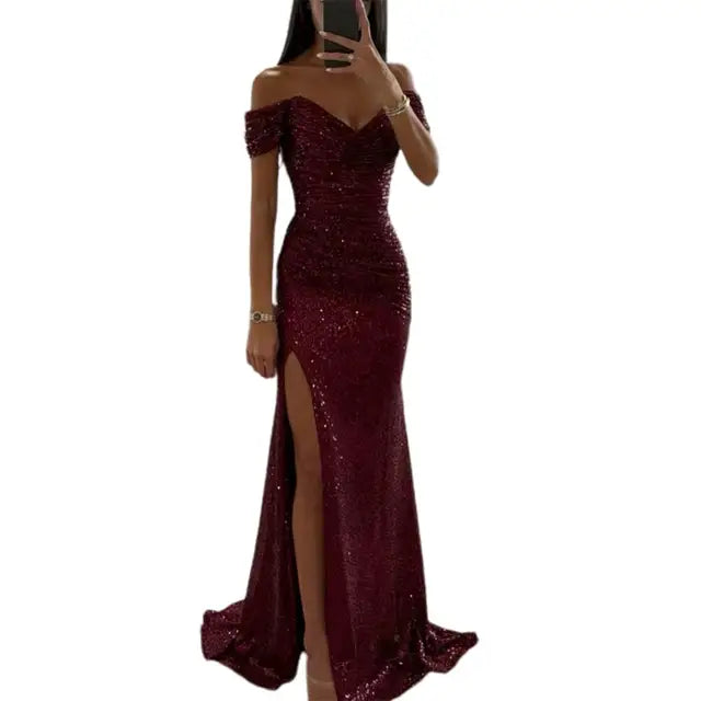 Kleid Elegant Off-Shoulder Abendkleid