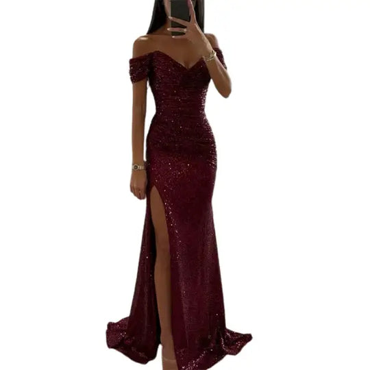 Kleid Elegant Off-Shoulder Abendkleid
