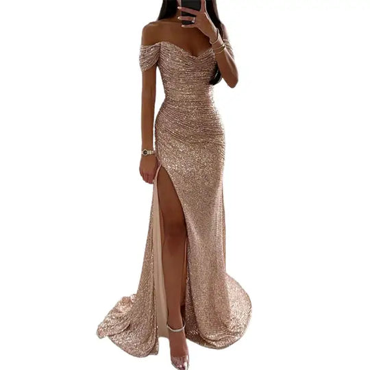 Kleid Elegant Off-Shoulder Abendkleid