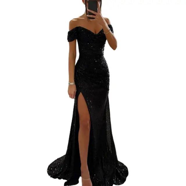 Kleid Elegant Off-Shoulder Abendkleid