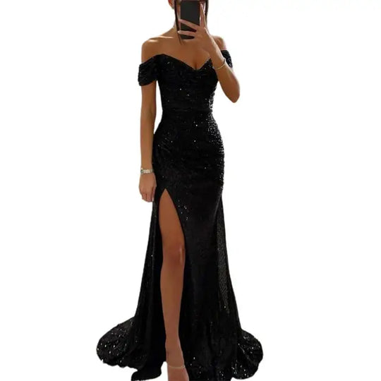 Kleid Elegant Off-Shoulder Abendkleid