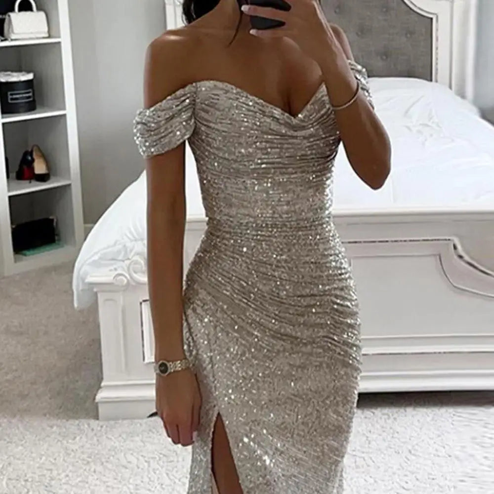 Kleid Elegant Off-Shoulder Abendkleid