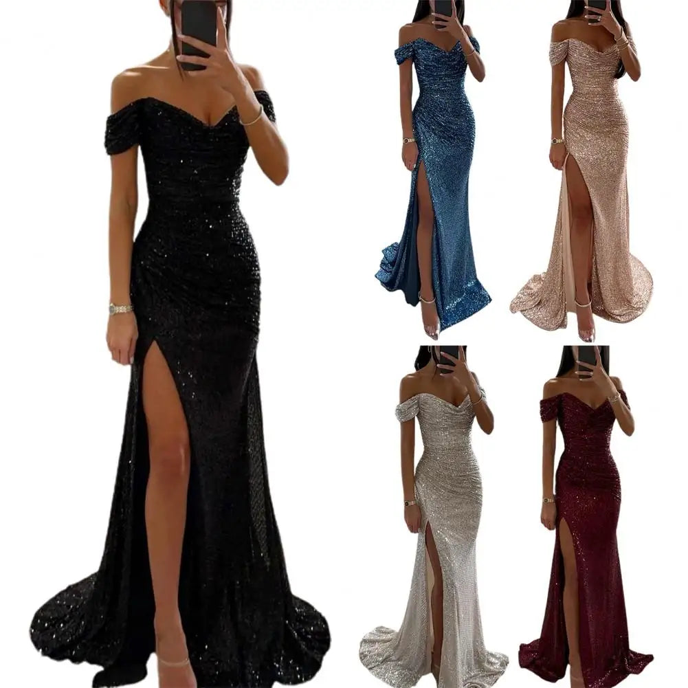 Kleid Elegant Off-Shoulder Abendkleid