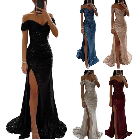 Kleid Elegant Off-Shoulder Abendkleid