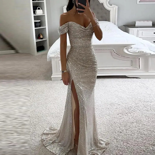 Kleid Elegant Off-Shoulder Abendkleid